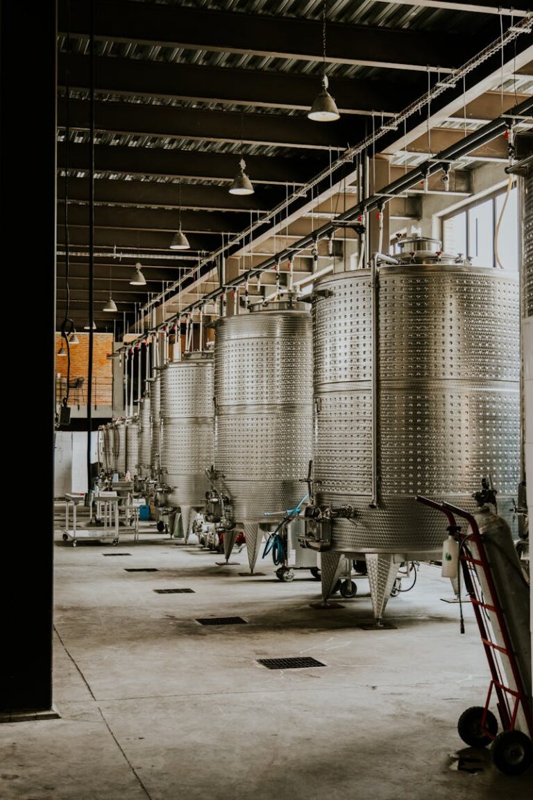 Silver fermentation tanks