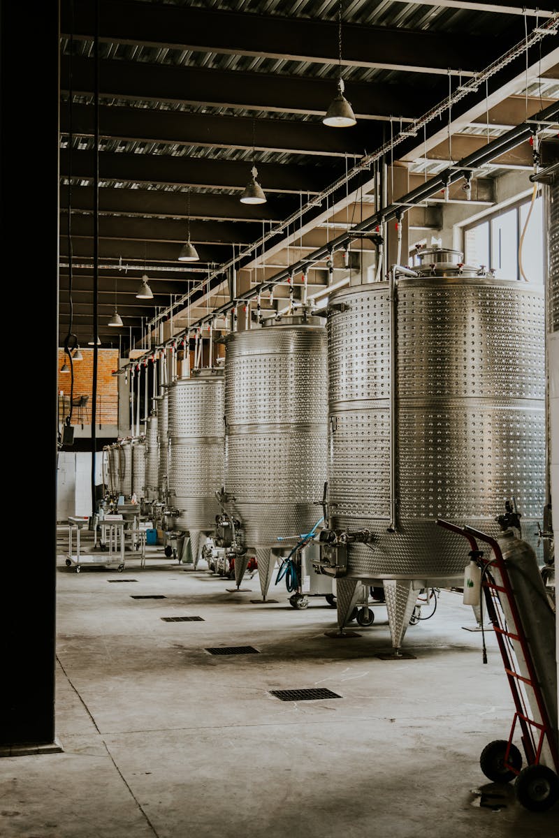 Silver fermentation tanks 