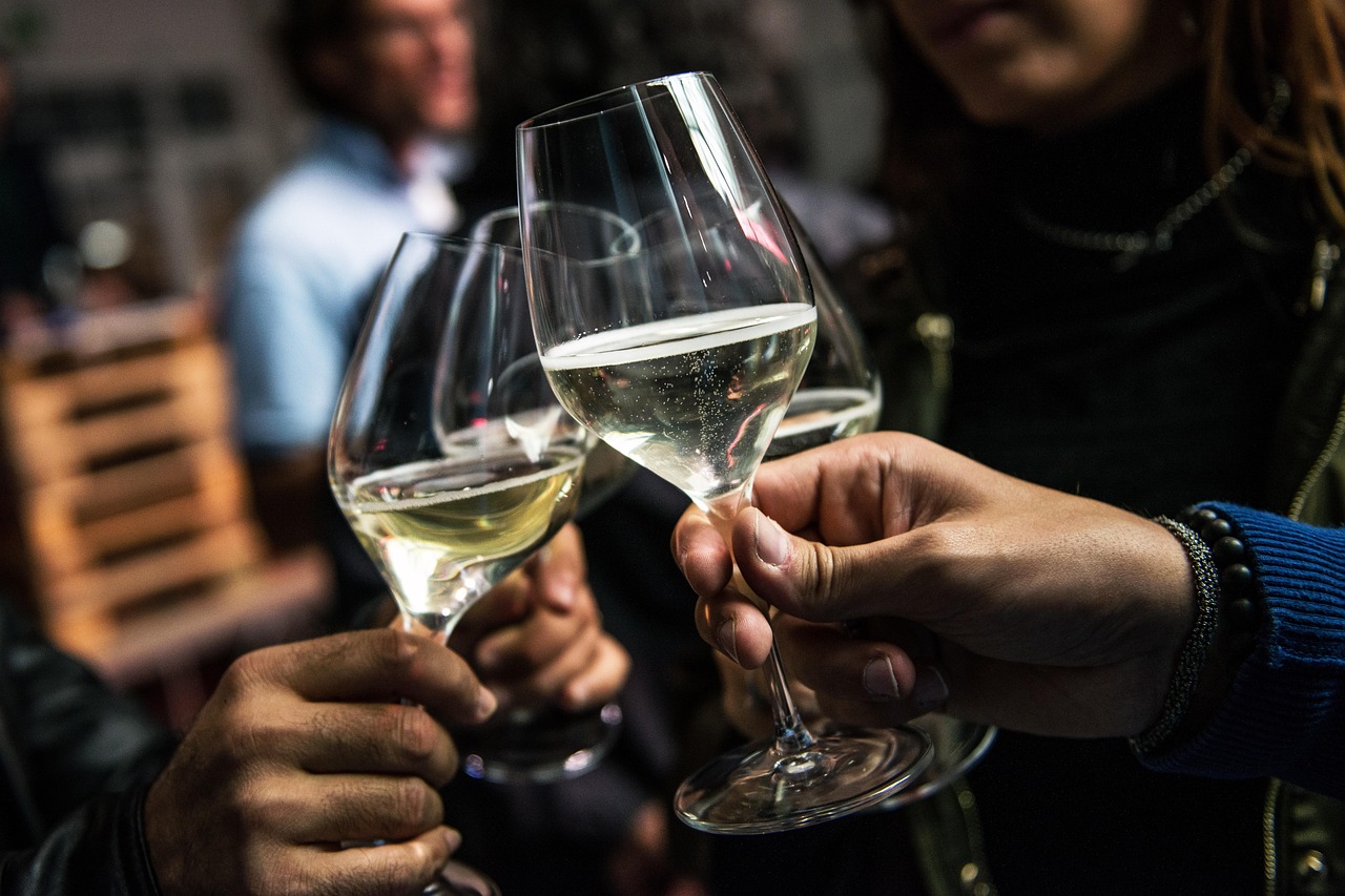 wine, toast, friends, glasses, cheers, celebration, alcohol, prosecco, aperitif, champagne, feast, party, drink, cocktail, winery, event, happy birthday, enjoyment, closeup